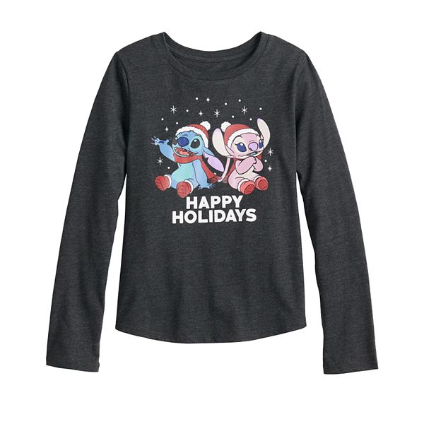 Disney's Lilo & Stitch Toddler Girl & Baby Christmas Graphic Tee by Family Fun&trade; - Grey Stitch (3T)