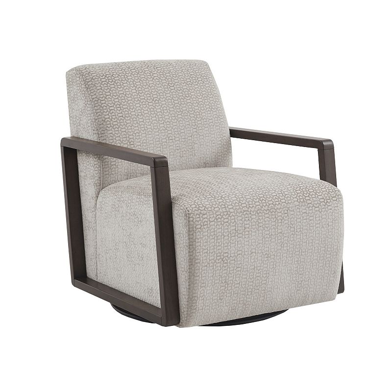 Madison Park Micah Swivel Accent Chair, Beig/Green