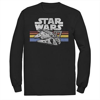 Men's Star Wars Millennium Falcon 77 Retro Lines Logo Tee