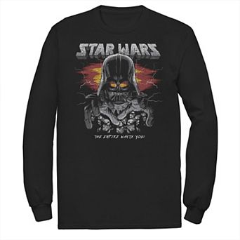 Men's Star Wars Vader Old School Metal Poster Tee