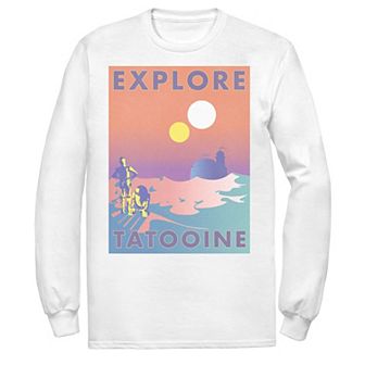 Men's Star Wars Explore Tatooine Faded Retro C-3PO & R2-D2 Poster Tee