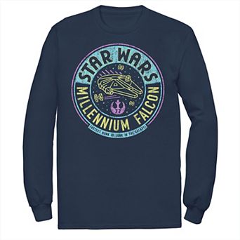 Men's Star Wars Millennium Falcon Neon Circle Logo Tee
