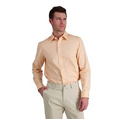 Men's Classic Fit Long Sleeve Wrinkle Resistant Button Down Premium Dress  Shirt (Peach, M) 