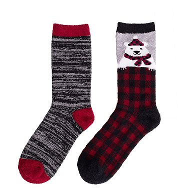 Girls 2-Pack Plushfill Crew Socks