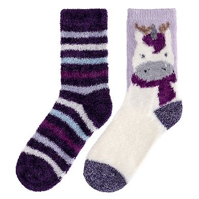 Girls 2-Pack Plushfill Crew Socks