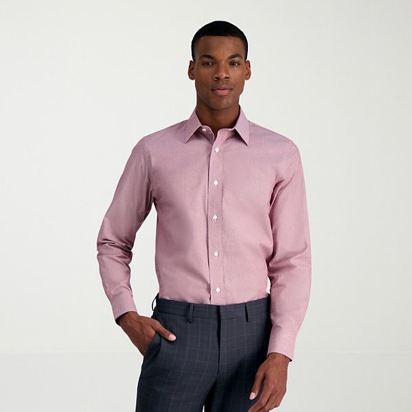 Men's Haggar&reg; Premium Comfort Slim Fit Wrinkle Resistant Dress Shirt Color: Burgundy Texture Size: 15.5-32/33