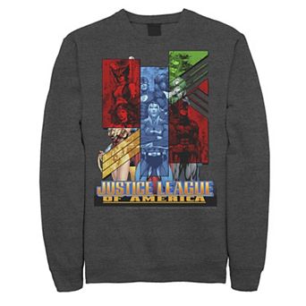 Men's DC Comics Justice League Of America Colorful Portrait Panels Sweatshirt