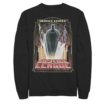 Men's DC Comics Justice League Heroes United City Poster Sweatshirt