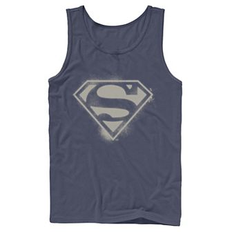 Men's DC Comics Superman Spray Paint Stencil Logo Tank Top