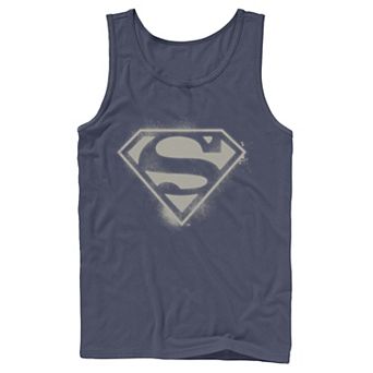 Men's DC Comics Superman Spray Paint Stencil Logo Tank Top