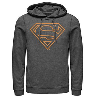 Men's DC Comics Superman Orange Linae Art Logo Hoodie