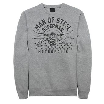 Men's DC Comics Superman Man Of Steel Line Art Portrait Sweatshirt