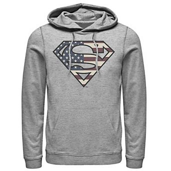 Men's DC Comics Superman Vintage American Flag Logo Fill Hoodie