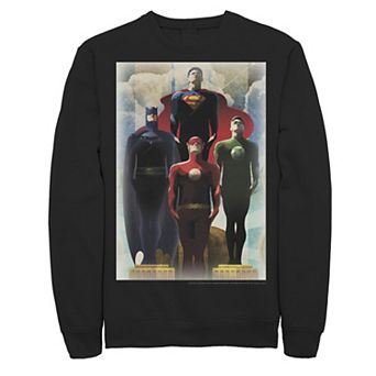 Men's DC Comics Justice League Heroes Deco Art Poster Sweatshirt