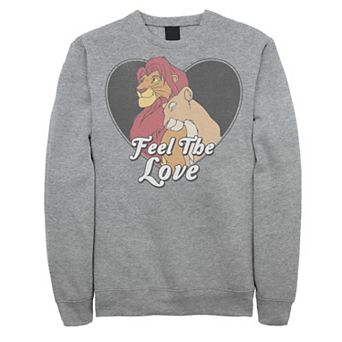 Disney's The Lion King Simba Nala Men's Feel The Love Heart Sweatshirt