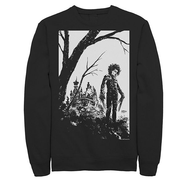 Men's Edward Scissorhands Black And White Portrait Poster Sweatshirt