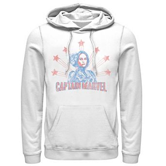 Men's Captain Marvel Distressed Portrait Hoodie