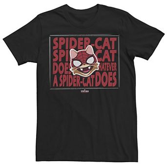 Men's Marvel Spider-Cat Song Text Portrait Tee