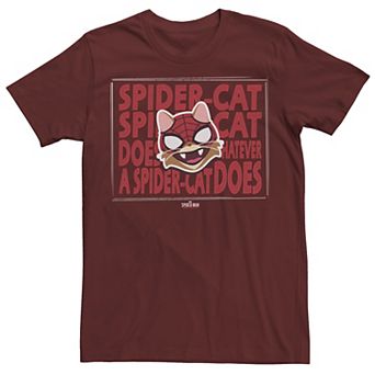 Men's Marvel Spider-Cat Song Text Portrait Tee