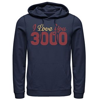 Men's Marvel Avengers Endgame Iron Man I Love You 3000 Quote Bold Hoodie