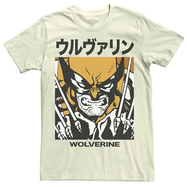 Men's Marvel X-Men Wolverine Kanji Blades Pose Tee