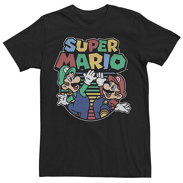 Men's Nintendo Super Mario And Luigi High Five Portrait Tee