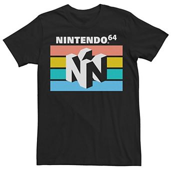 Men's Nintendo N64 Striped Logo Tee