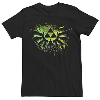 Men's Nintendo Legend Of Zelda Triforce Logo Paint Splatter Tee