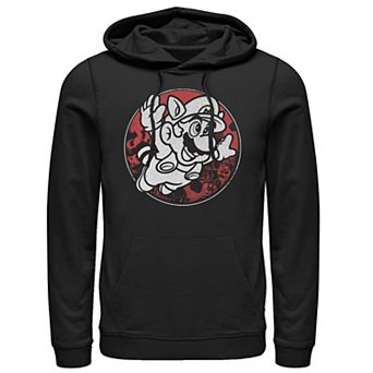 Men's Nintendo Super Mario Raccoon Vintage Circle Portrait Sweatshirt Hoodie