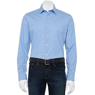 big and tall slim fit dress shirts Haggar Tall Wrinkle Free Classic Fit Dress Shirt in Navy