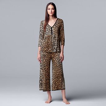 Women's Simply Vera Vera Wang 3/4 Sleeve Pajama Top & Pajama Capri Pants Sleep Set