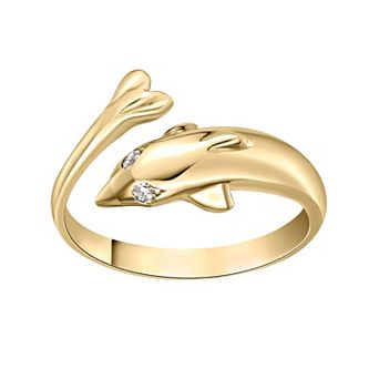 Lila Moon 10k Gold Cubic Zirconia Dolphin Toe Ring