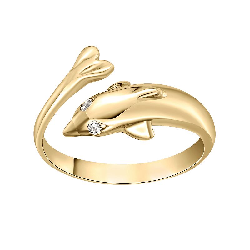 71905476 Lila Moon 10k Gold Cubic Zirconia Dolphin Toe Ring sku 71905476