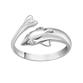Lila Moon 10k Gold Cubic Zirconia Dolphin Toe Ring