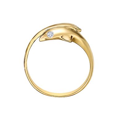 Lila Moon 10k Gold Cubic Zirconia Dolphin Toe Ring