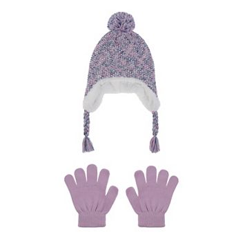 Girls Elli by Capelli Spacedye Earflap Hat & Magic Gloves Set