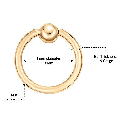 Lila Moon 14k Gold Captive Bead Hoop Ring