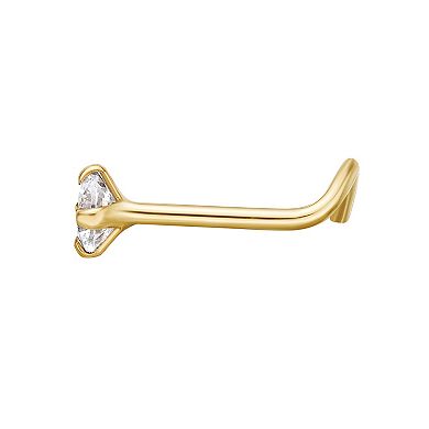 Lila Moon 14k Gold 3 mm Cubic Zirconia Nose Stud