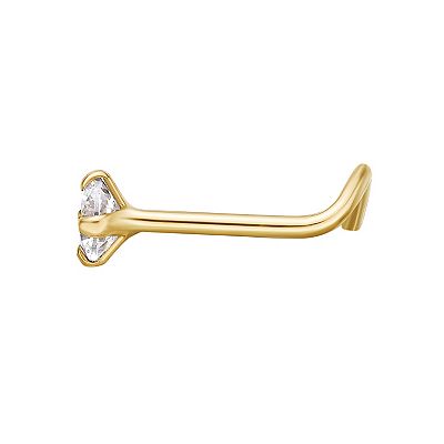 Lila Moon 14k Gold 3 mm Cubic Zirconia Nose Stud Lila Moon 14k Gold 3 mm Cubic Zirconia Nose Stud