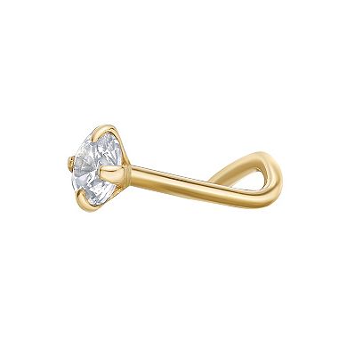 Lila Moon 14k Gold 3 mm Cubic Zirconia Nose Stud