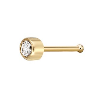 Lila Moon 14k Gold 2 mm Cubic Zirconia Nose Stud