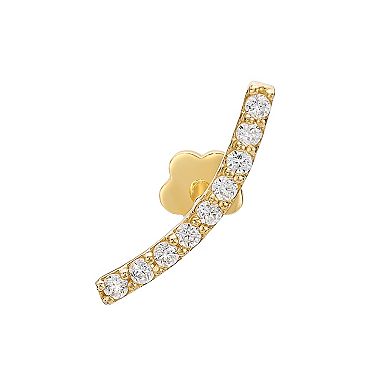 Lila Moon 14k Gold Cubic Zirconia Curved Bar Cartilage Earring