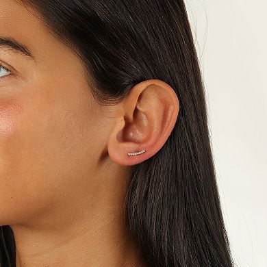 Lila Moon 14k Gold Cubic Zirconia Curved Bar Cartilage Earring