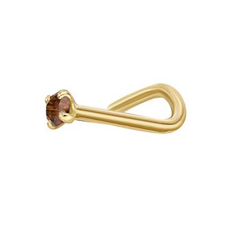 Lila Moon 14k Gold Brown Diamond Accent Nose Stud