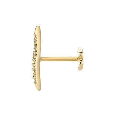 Lila Moon 14k Gold Cubic Zirconia Curved Bar Cartilage Earring