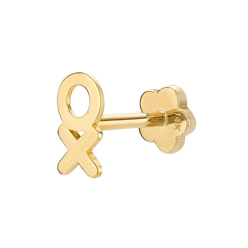 Lila Moon 14k Gold XO Cartilage Earring, Womens, Yellow