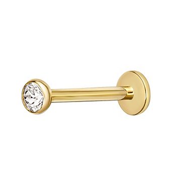 Lila Moon 14k Gold Crystal Labret Lip Ring
