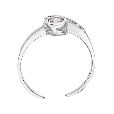 Lila Moon 10k White Gold Cubic Zirconia Adjustable Toe Ring