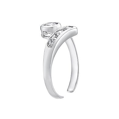 Lila Moon 10k White Gold Cubic Zirconia Adjustable Toe Ring