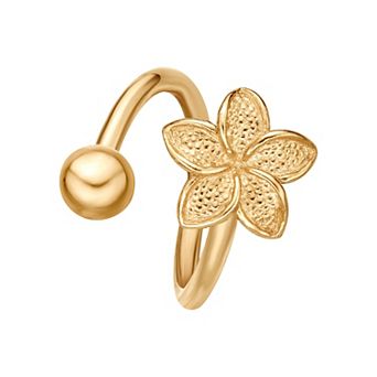 Lila Moon 10k Gold Lotus Flower Twist Belly Ring